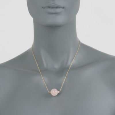 16mm Morganite Pendant Necklace in 14kt Yellow Gold. 18" &mdash; Alt Image 2