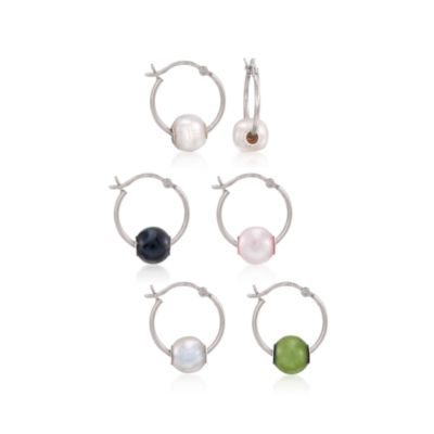 8-8.5mm Multicolored Pearl Earring Set in Sterling Silver &mdash; Alt Image 1