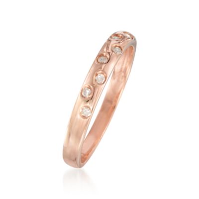 .10 ct. t.w. Diamond Ring in 14kt Rose Gold Over Sterling &mdash; Alt Image 3