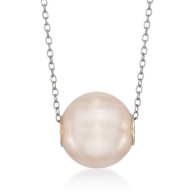 Interchangeable Necklace Set With Five Pearl Charms in Sterling Silver. 18" &mdash; Alt Image 3