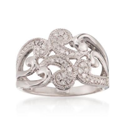 .26 ct. t.w. Diamond Scrollwork Ring in Sterling Silver &mdash; Alt Image 1