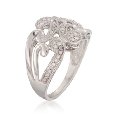 .26 ct. t.w. Diamond Scrollwork Ring in Sterling Silver &mdash; Alt Image 3