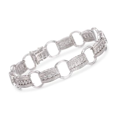 1.00 ct. t.w. Diamond Circle-Link Bracelet in Sterling Silver. 7.25" &mdash; Alt Image 1