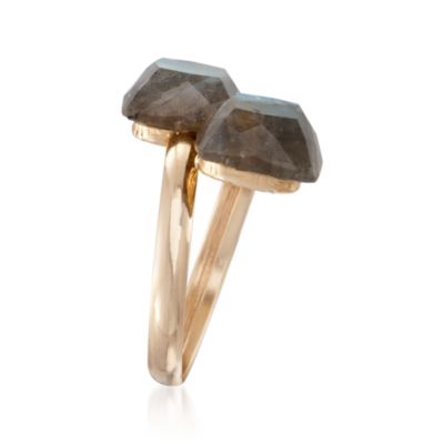 Italian Labradorite Bypass Ring in 14kt Yellow Gold &mdash; Alt Image 3