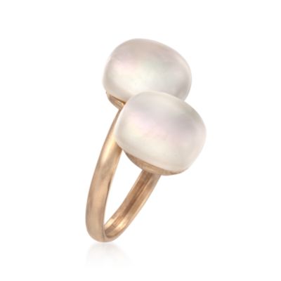 Italian Mother-Of-Pearl Doublet Ring in 14kt Yellow Gold &mdash; Alt Image 3