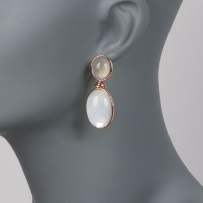 Italian Doublet Earrings in 24kt Rose Gold Over Sterling  &mdash; Alt Image 2