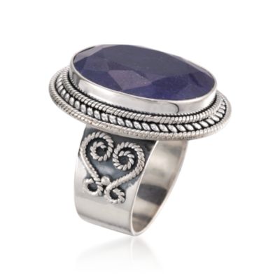 15.00 Carat Purple Sapphire Ring in Sterling Silver &mdash; Alt Image 3