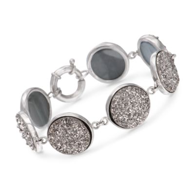 Silver Drusy Bracelet in Sterling Silver &mdash; Alt Image 1