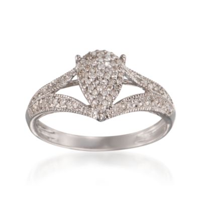 .25 ct. t.w. Pave Diamond Split-Shank Ring in 14kt White Gold &mdash; Alt Image 1