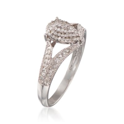 .25 ct. t.w. Pave Diamond Split-Shank Ring in 14kt White Gold &mdash; Alt Image 3