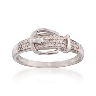 .15 ct. t.w. Diamond Buckle Ring in 14kt White Gold &mdash; Alt Image 1