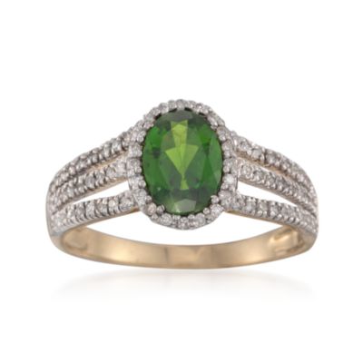 .95 Carat Green Diopside Ring With .25 ct. t.w. Diamonds in 14kt Yellow Gold &mdash; Alt Image 1