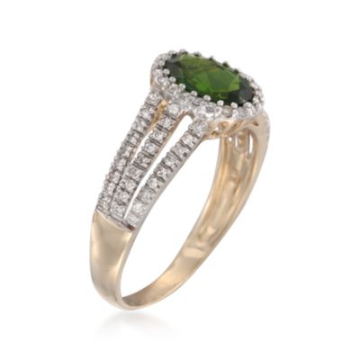 .95 Carat Green Diopside Ring With .25 ct. t.w. Diamonds in 14kt Yellow Gold &mdash; Alt Image 3