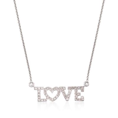 .20 ct. t.w. Diamond Love Necklace in 18kt White Gold. 18" &mdash; Alt Image 1