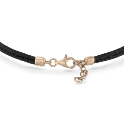 1.75 ct. t.w. Diamond Spider Black Cord Bracelet in 18kt Yellow Gold. 7" &mdash; Alt Image 3