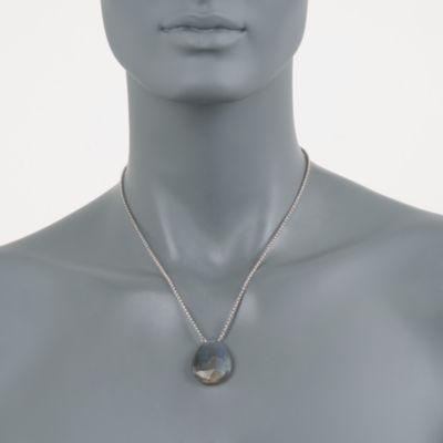 Labradorite Drop Necklace in Sterling Silver &mdash; Alt Image 2