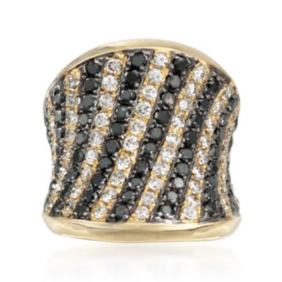 3.00 ct. t.w. Black and White Diamond Ring in 18kt Yellow Gold &mdash; Alt Image 1