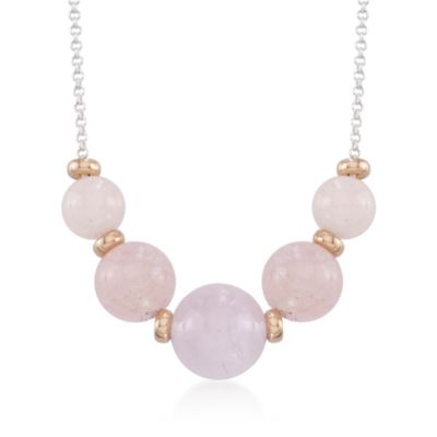 Graduated 35.00 ct. t.w. Morganite Bead Necklace in 14kt Yellow Gold. 18" &mdash; Alt Image 1