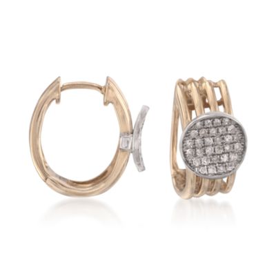 .46 ct. t.w. Pavé Diamond Circle Hoops in 14kt Two-Tone  Gold &mdash; Alt Image 1