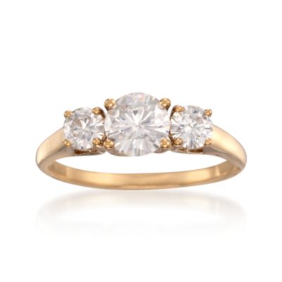 1.20 ct. t.w. Moissanite 3-Stone Ring in 14kt Yellow Gold &mdash; Alt Image 1
