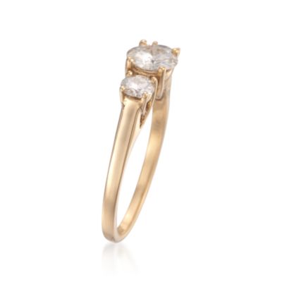 1.20 ct. t.w. Moissanite 3-Stone Ring in 14kt Yellow Gold &mdash; Alt Image 3
