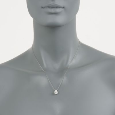 1.50 Carat Moissanite Pendant Necklace in 14kt White Gold. 18" &mdash; Alt Image 2