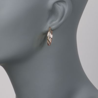 Italian 14kt Tri-Tone Hoop Earrings &mdash; Alt Image 2