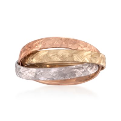 Italian14kt Tri-Colored Rolling Ring &mdash; Alt Image 1