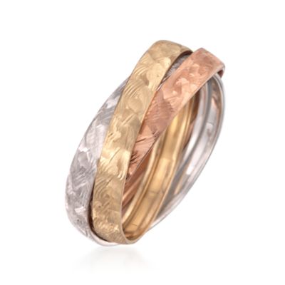 Italian14kt Tri-Colored Rolling Ring &mdash; Alt Image 3