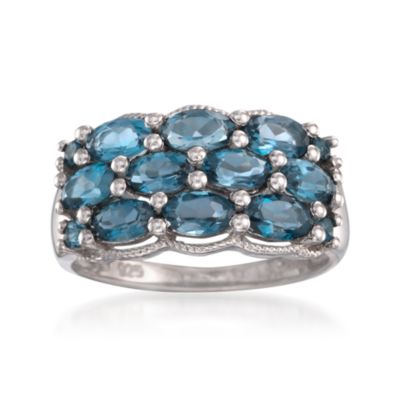2.20 ct. t.w. London Blue Topaz Multi-Row Ring in Sterling Silver &mdash; Alt Image 1