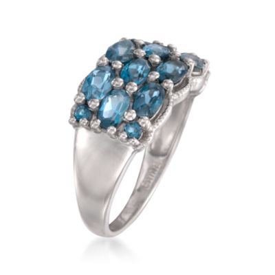2.20 ct. t.w. London Blue Topaz Multi-Row Ring in Sterling Silver &mdash; Alt Image 3