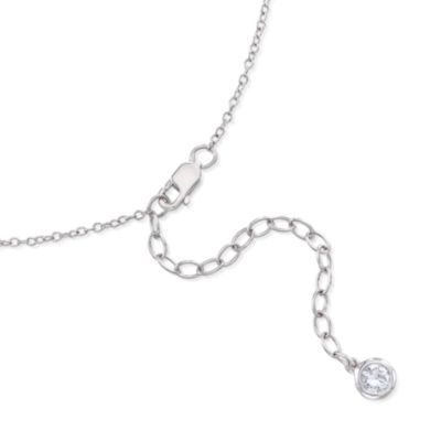 4.30 ct. t.w. Triangular Purple and White CZ Drop Necklace in Sterling Silver. 16" &mdash; Alt Image 3