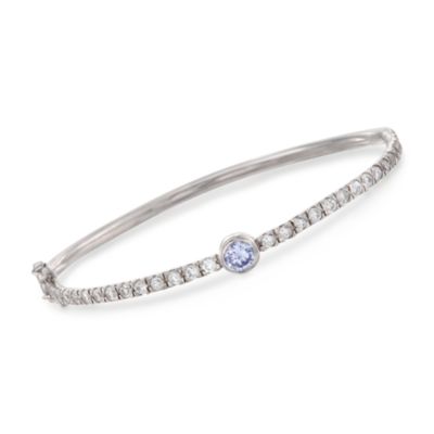3.55 ct.t.w. Purple and White CZ Bangle Bracelet in Sterling Silver &mdash; Alt Image 1