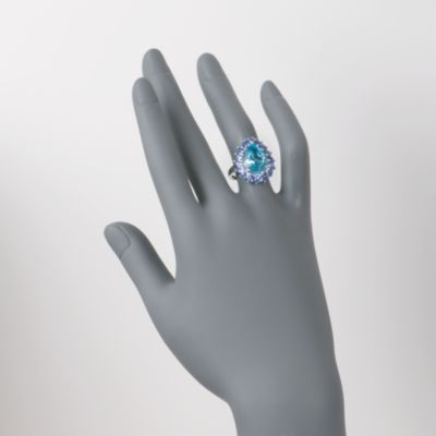 4.90 Carat Blue Topaz and 2.20 ct. t.w. Tanzanite Ring in Sterling Silver &mdash; Alt Image 2