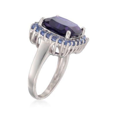 5.00 Carat Amethyst and .70 ct. t.w. Tanzanite Ring in Sterling Silver &mdash; Alt Image 3