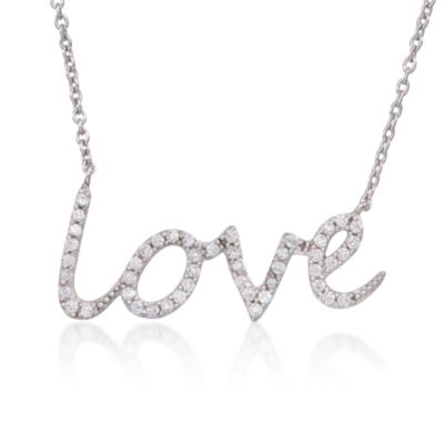 .75 ct. t.w. CZ Love Necklace in Sterling Silver &mdash; Alt Image 1