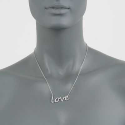 .75 ct. t.w. CZ Love Necklace in Sterling Silver &mdash; Alt Image 2