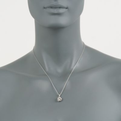 .34 ct. t.w. CZ Love Knot Drop Necklace in Sterling Silver &mdash; Alt Image 2