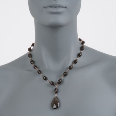 110.00 ct. t.w. Smoky Quartz Drop Necklace in 14kt Yellow Gold &mdash; Alt Image 3