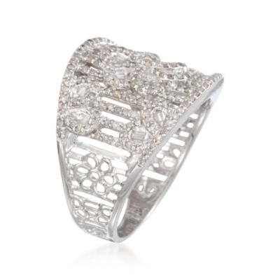 .79 ct. t.w. Diamond Flower Ring in 14kt White Gold &mdash; Alt Image 3
