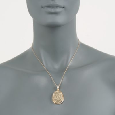 Golden Drusy and .10 ct. t.w. Diamond Pendant in 18kt Over Sterling &mdash; Alt Image 2