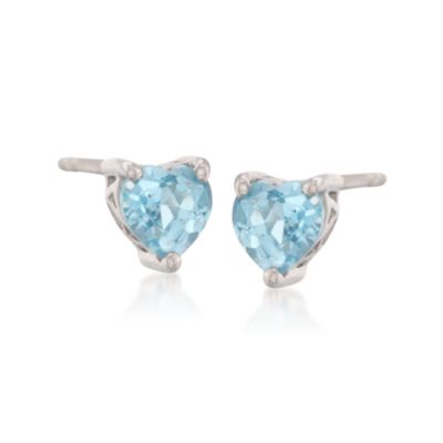 1.60 ct. t.w. Blue Topaz Heart-Shaped Necklace and Earring Set in Sterling Silver. 18" &mdash; Alt Image 4