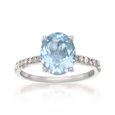 2.25 Carat Aquamarine Ring With .15 ct. t.w. Diamonds in Sterling Silver &mdash; Alt Image 1