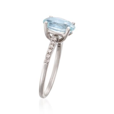 2.25 Carat Aquamarine Ring With .15 ct. t.w. Diamonds in Sterling Silver &mdash; Alt Image 3