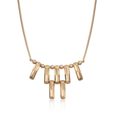 C. 1940 Vintage 14kt Yellow Gold Egyptian Necklace. 14.5" &mdash; Alt Image 1