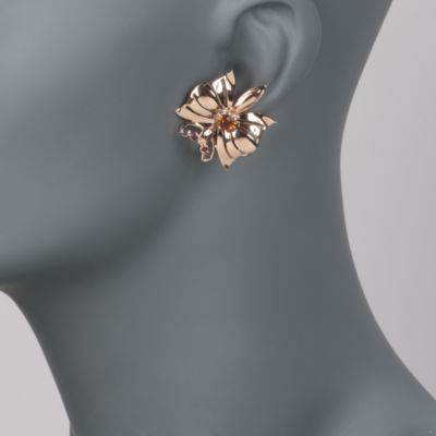 C. 1950 Vintage .75 ct. t.w. Citrine Butterfly Earrings In 14kt Yellow Gold &mdash; Alt Image 2