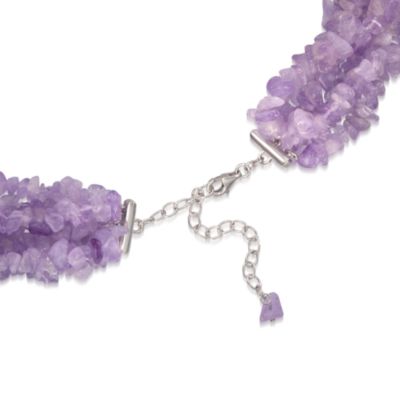 Lavender Jade Multi-Strand Torsade Necklace in Sterling Silver. 18" &mdash; Alt Image 3