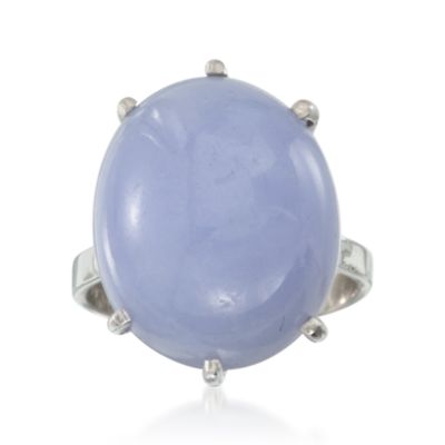 C. 1950 Vintage Lavender Jade Ring in Platinum. Size 7 &mdash; Alt Image 1