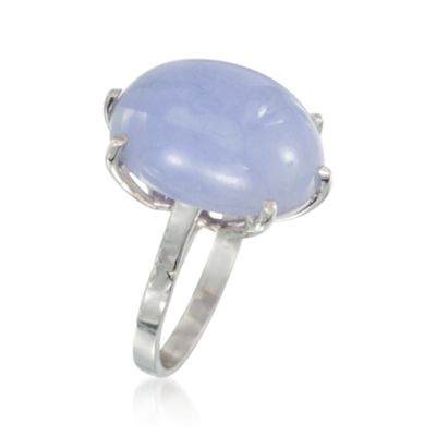 C. 1950 Vintage Lavender Jade Ring in Platinum. Size 7 &mdash; Alt Image 3