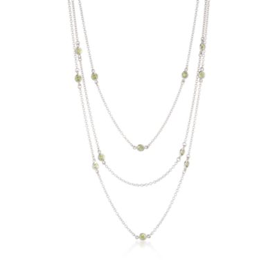 3.60 ct. t.w. Peridot Multi-Strand Station Necklace in Sterling Silver. 16" &mdash; Alt Image 1